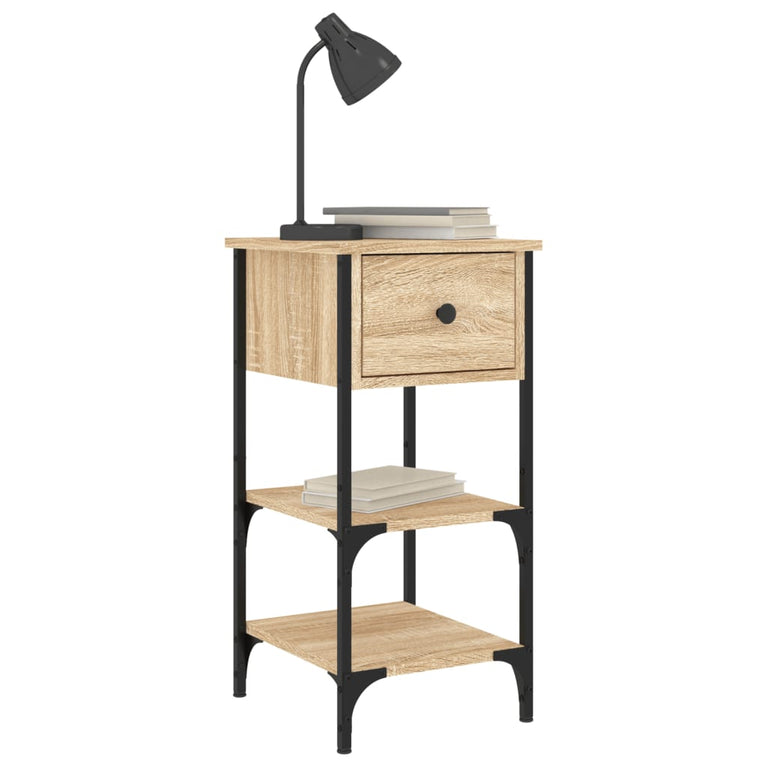 Nachtkastjes 2 st 34x36x70 cm bewerkt hout sonoma eikenkleurig MeubelReus