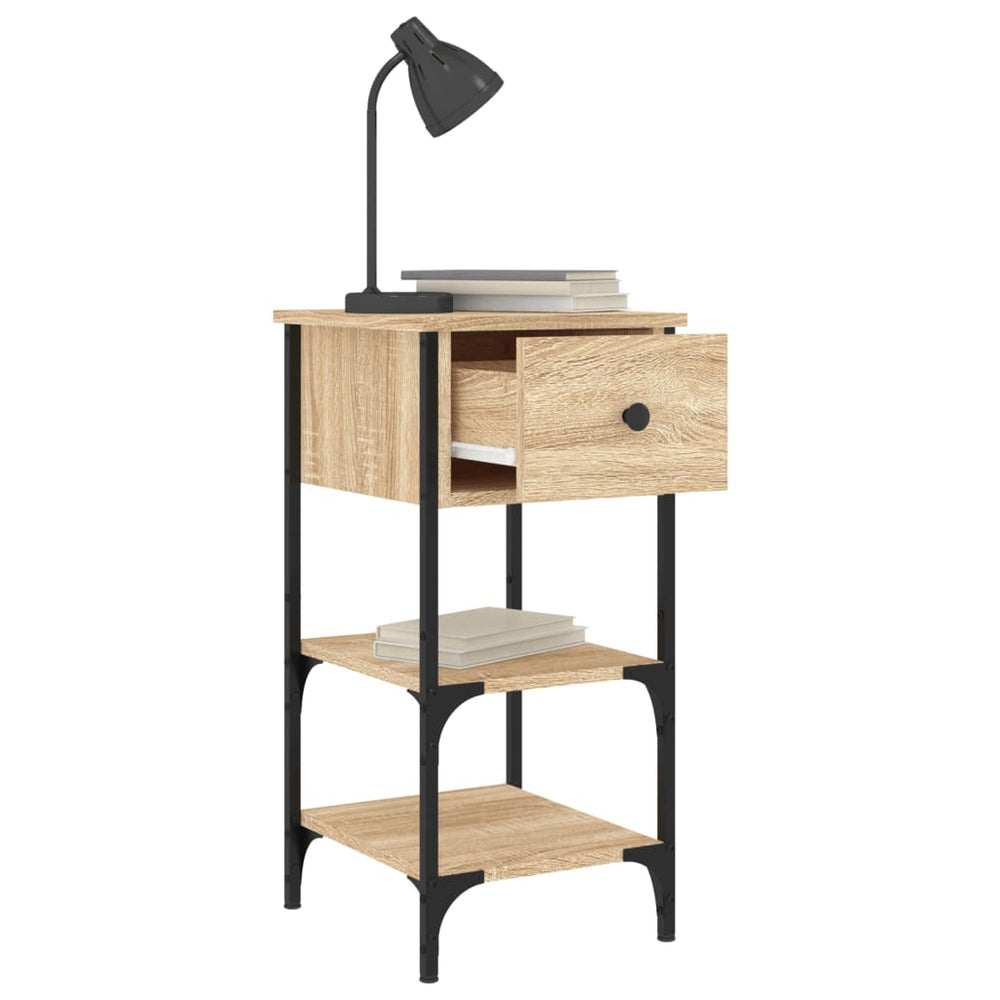 Nachtkastjes 2 st 34x36x70 cm bewerkt hout sonoma eikenkleurig MeubelReus