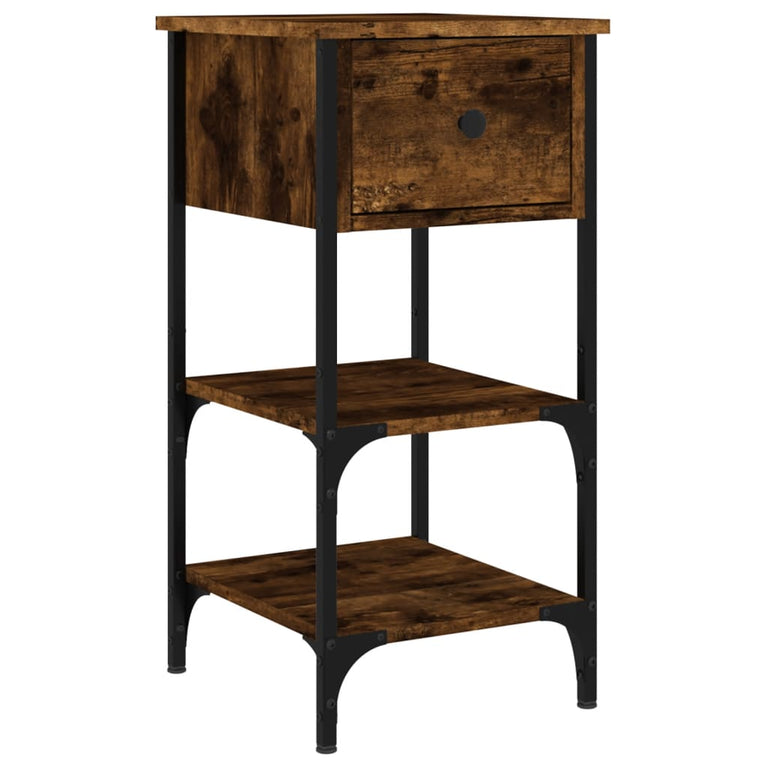 Nachtkastjes 2 st 34x36x70 cm bewerkt hout gerookt eikenkleurig MeubelReus