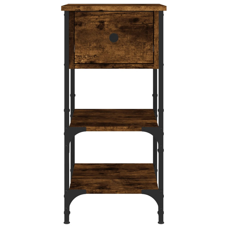 Nachtkastjes 2 st 34x36x70 cm bewerkt hout gerookt eikenkleurig MeubelReus
