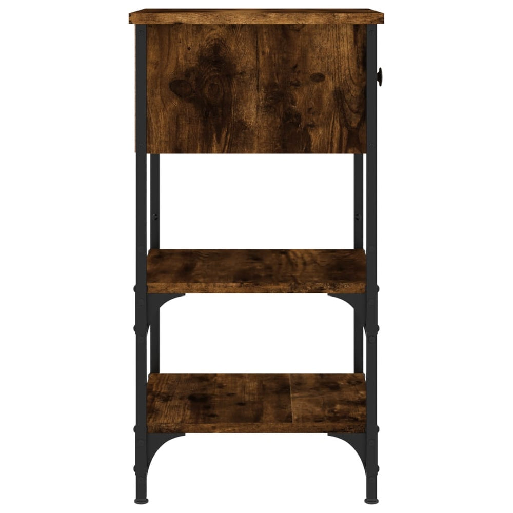 Nachtkastjes 2 st 34x36x70 cm bewerkt hout gerookt eikenkleurig MeubelReus