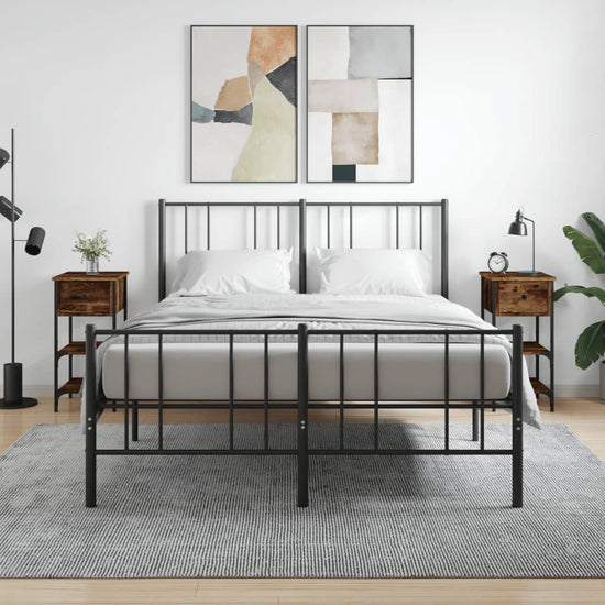 Nachtkastjes 2 st 34x36x70 cm bewerkt hout gerookt eikenkleurig MeubelReus