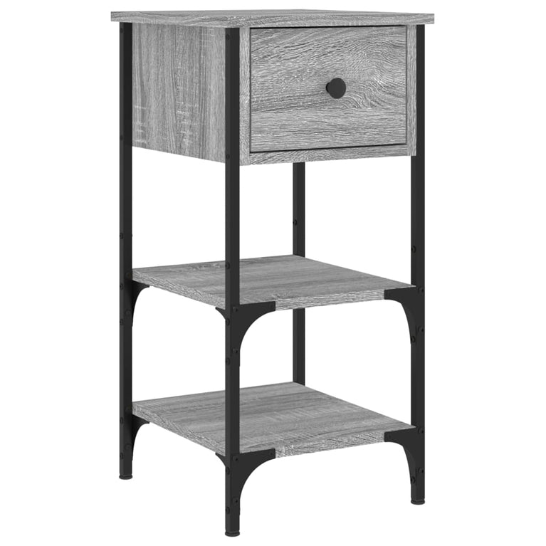 Nachtkastjes 2 st 34x36x70 cm bewerkt hout grijs sonoma eiken MeubelReus