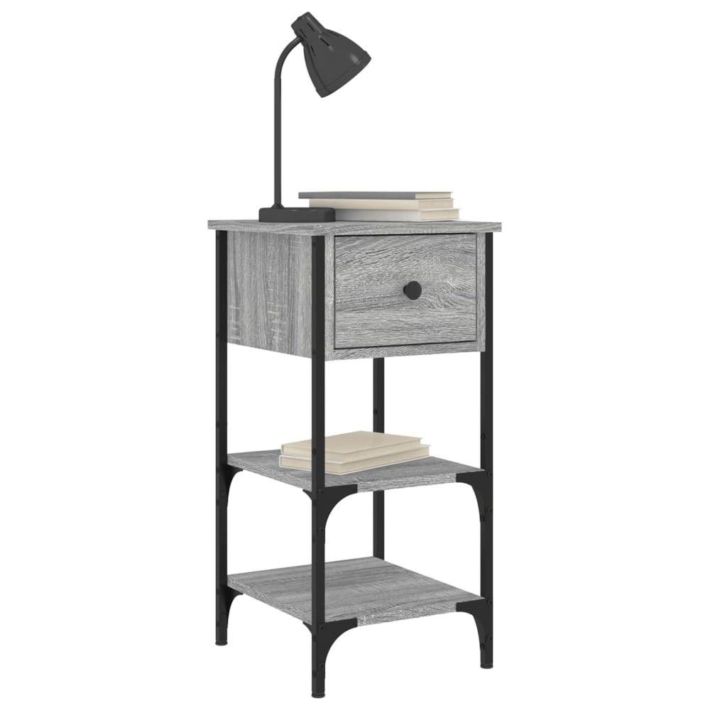 Nachtkastjes 2 st 34x36x70 cm bewerkt hout grijs sonoma eiken MeubelReus
