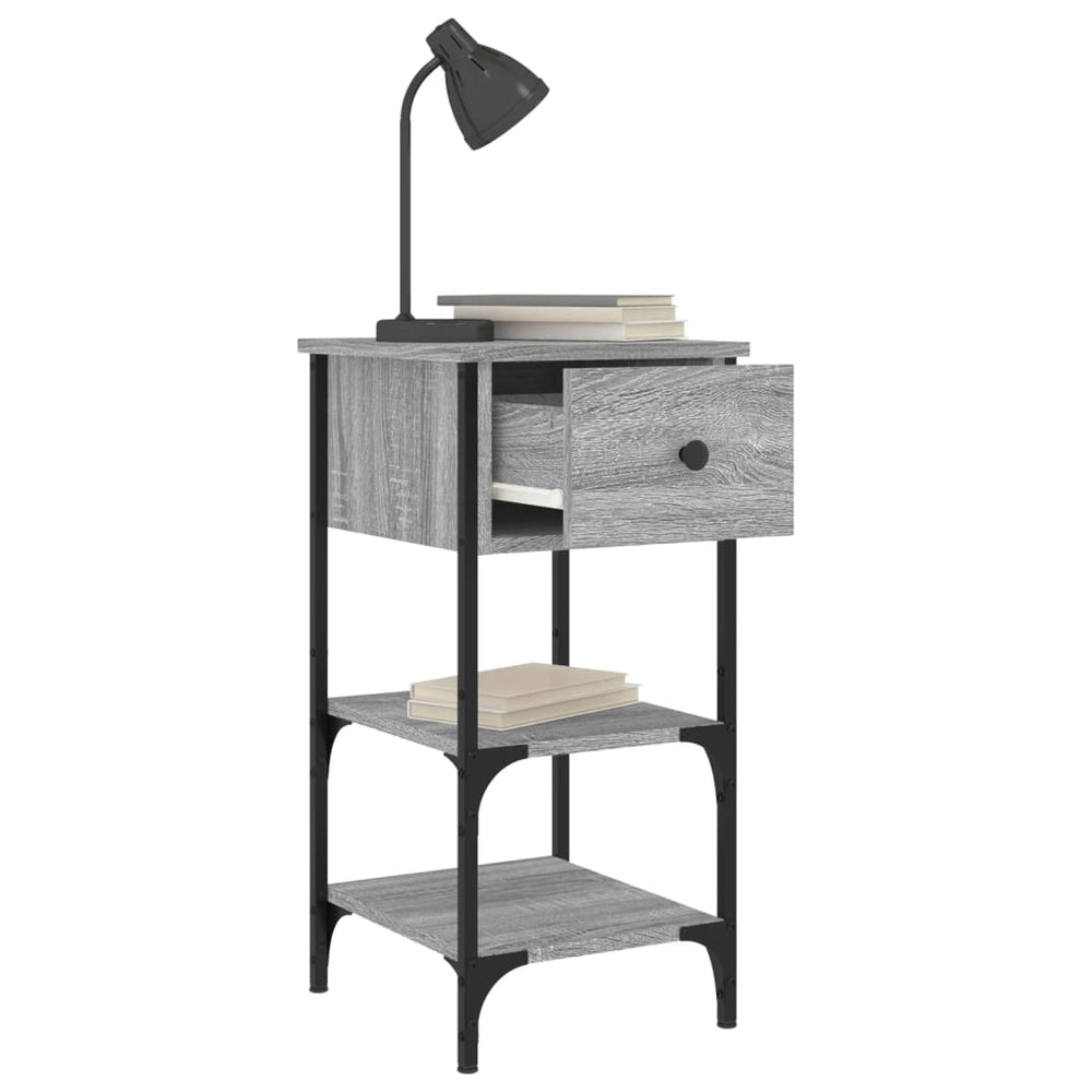 Nachtkastjes 2 st 34x36x70 cm bewerkt hout grijs sonoma eiken MeubelReus