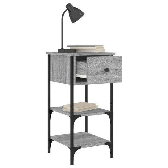 Nachtkastjes 2 st 34x36x70 cm bewerkt hout grijs sonoma eiken MeubelReus