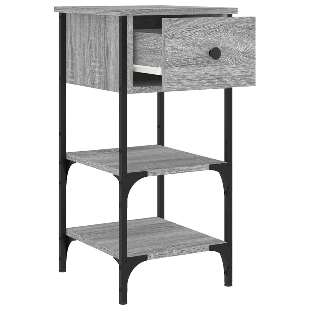 Nachtkastjes 2 st 34x36x70 cm bewerkt hout grijs sonoma eiken MeubelReus