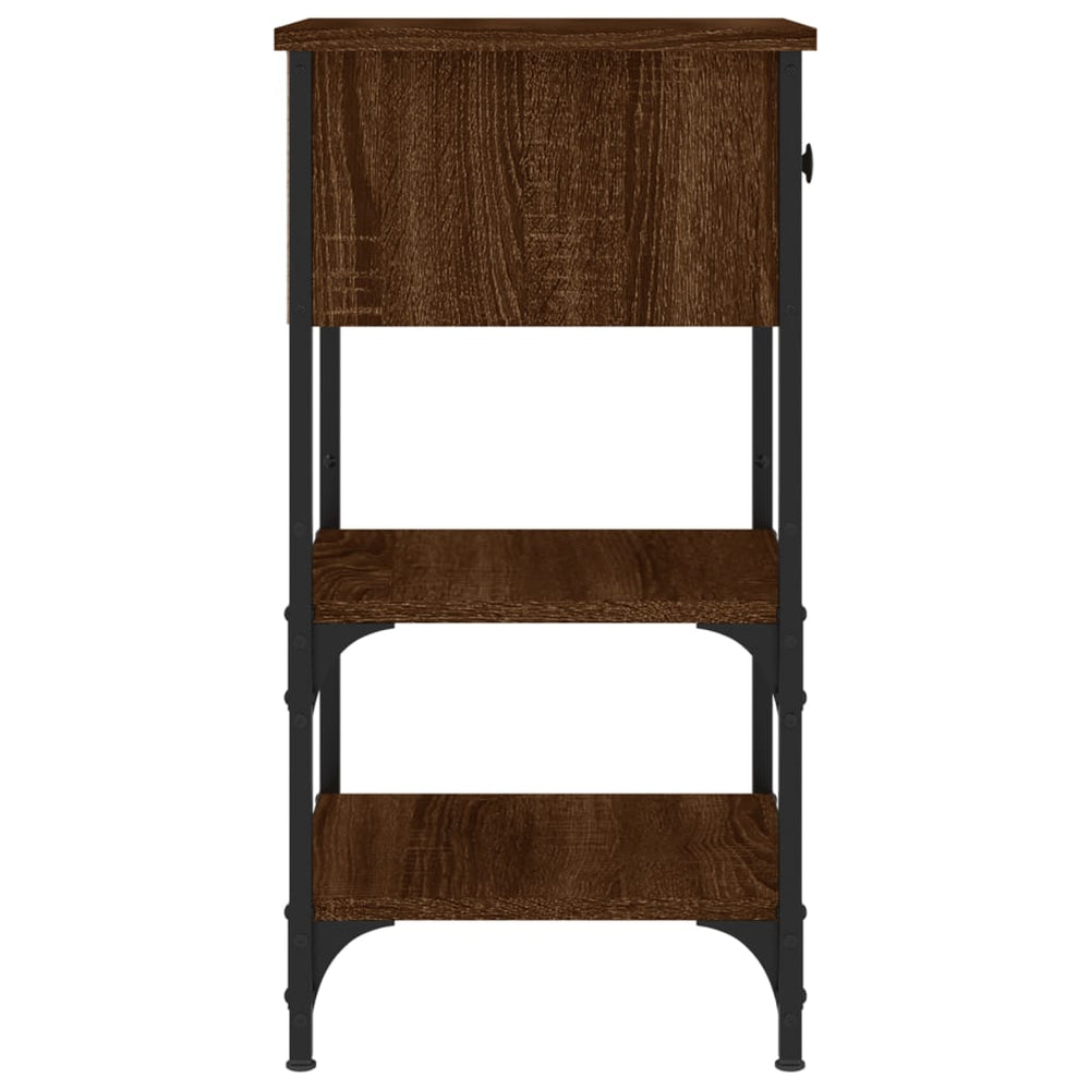 Nachtkastje 34x36x70 cm bewerkt hout bruin eikenkleur MeubelReus