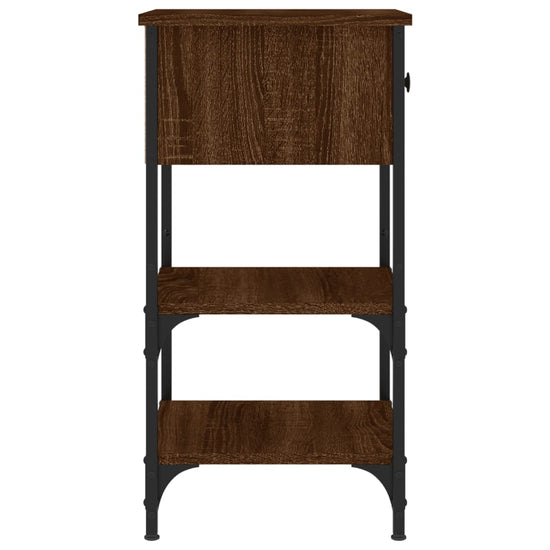 Nachtkastje 34x36x70 cm bewerkt hout bruin eikenkleur MeubelReus