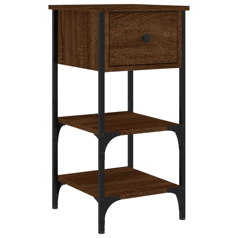 Nachtkastjes 2 st 34x36x70 cm bewerkt hout bruin eikenkleur MeubelReus