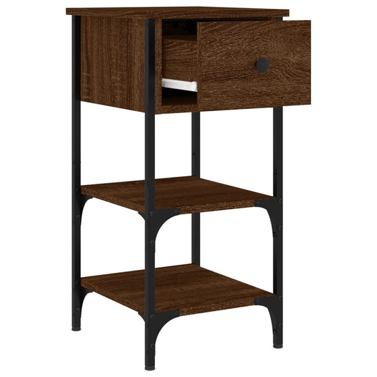 Nachtkastjes 2 st 34x36x70 cm bewerkt hout bruin eikenkleur MeubelReus