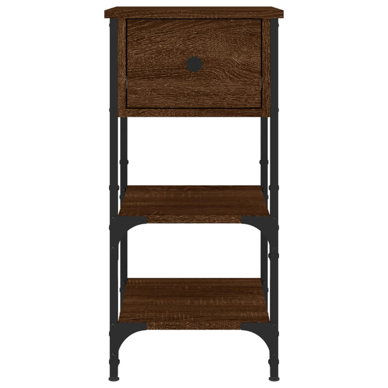 Nachtkastjes 2 st 34x36x70 cm bewerkt hout bruin eikenkleur MeubelReus