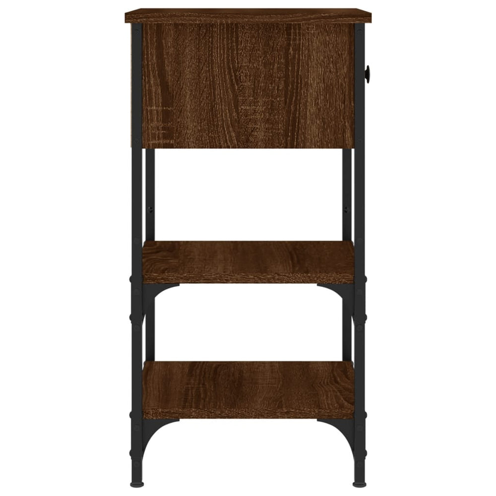 Nachtkastjes 2 st 34x36x70 cm bewerkt hout bruin eikenkleur MeubelReus
