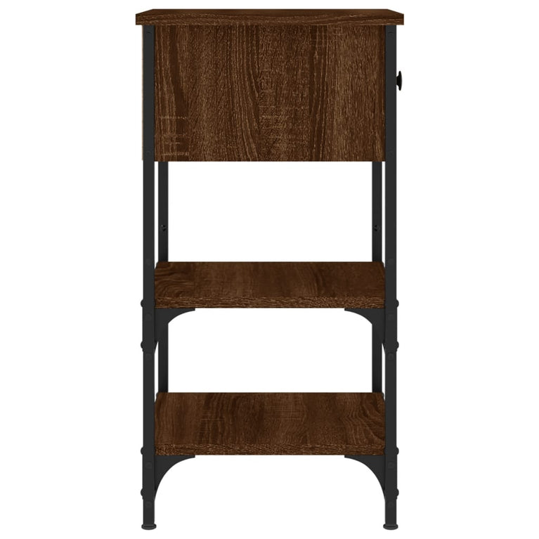 Nachtkastjes 2 st 34x36x70 cm bewerkt hout bruin eikenkleur MeubelReus