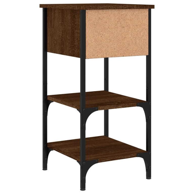 Nachtkastjes 2 st 34x36x70 cm bewerkt hout bruin eikenkleur MeubelReus