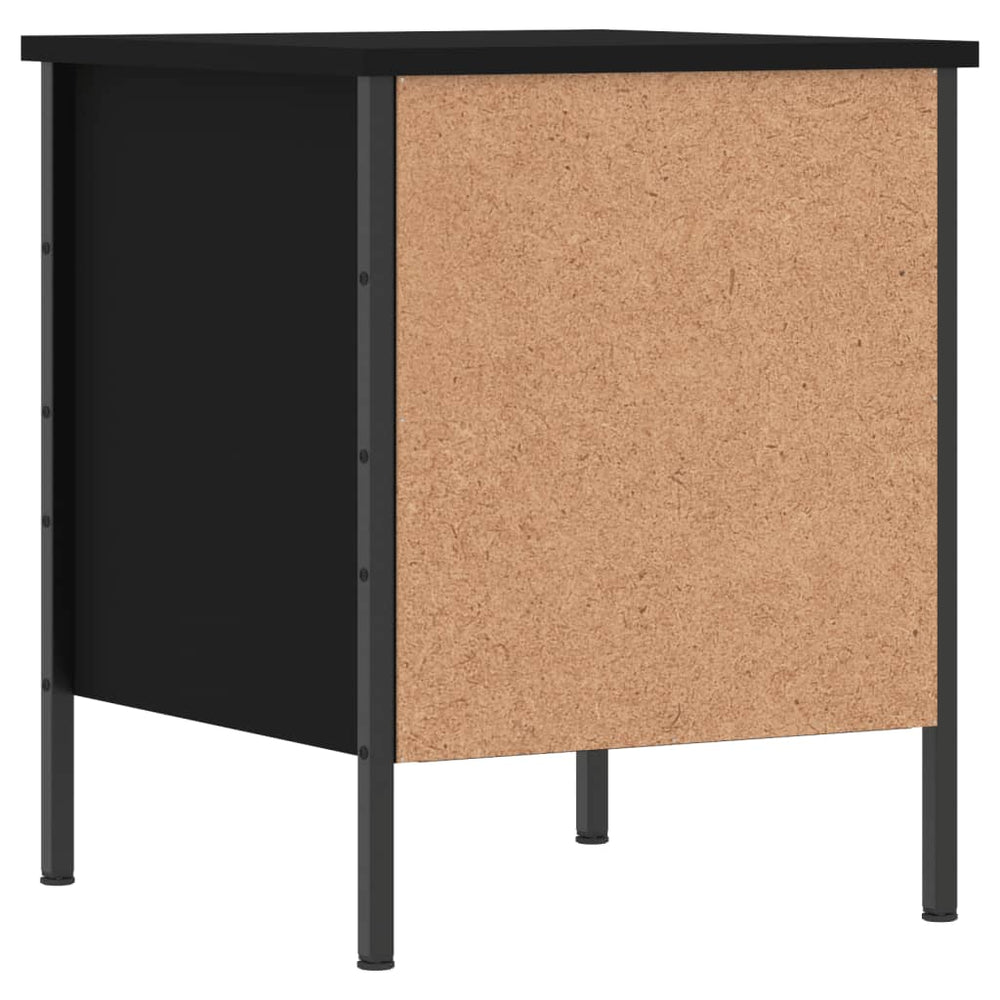 Nachtkastje 40x42x50 cm bewerkt hout zwart MeubelReus