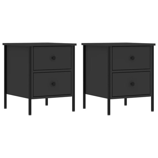 Nachtkastjes 2 st 40x42x50 cm bewerkt hout zwart MeubelReus