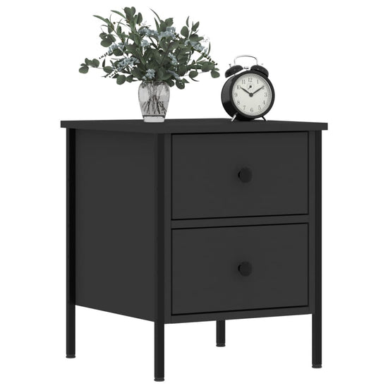 Nachtkastjes 2 st 40x42x50 cm bewerkt hout zwart MeubelReus