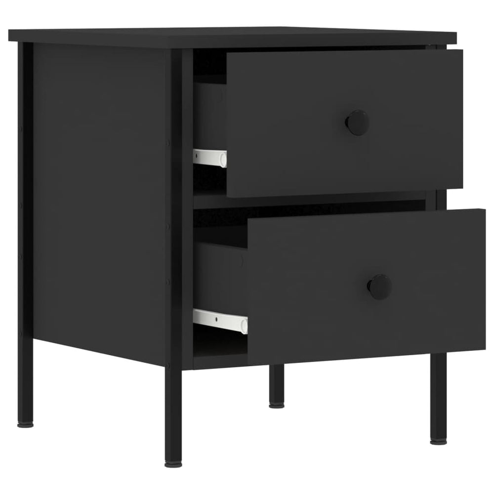 Nachtkastjes 2 st 40x42x50 cm bewerkt hout zwart MeubelReus