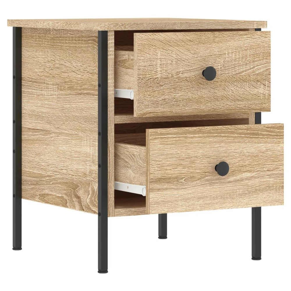 Nachtkastje 40x42x50 cm bewerkt hout sonoma eikenkleurig MeubelReus