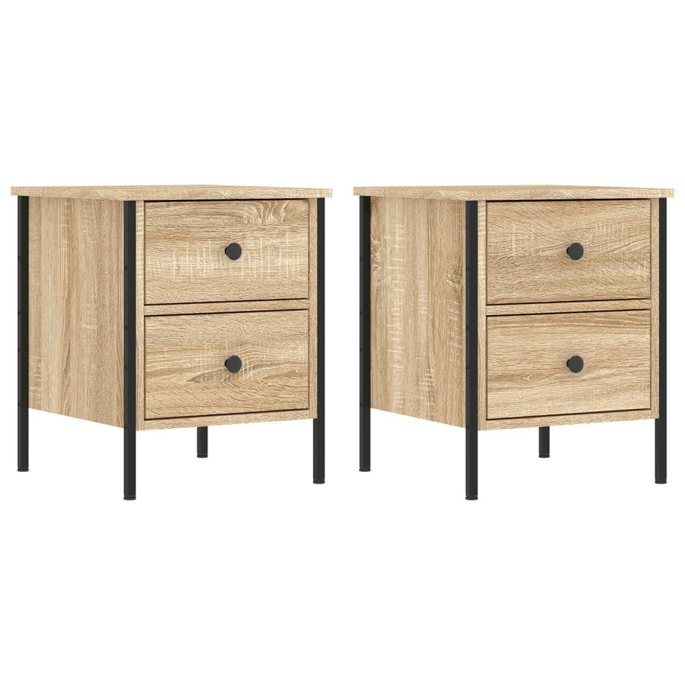 Nachtkastjes 2 st 40x42x50 cm bewerkt hout sonoma eikenkleurig MeubelReus
