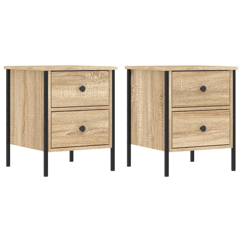 Nachtkastjes 2 st 40x42x50 cm bewerkt hout sonoma eikenkleurig MeubelReus
