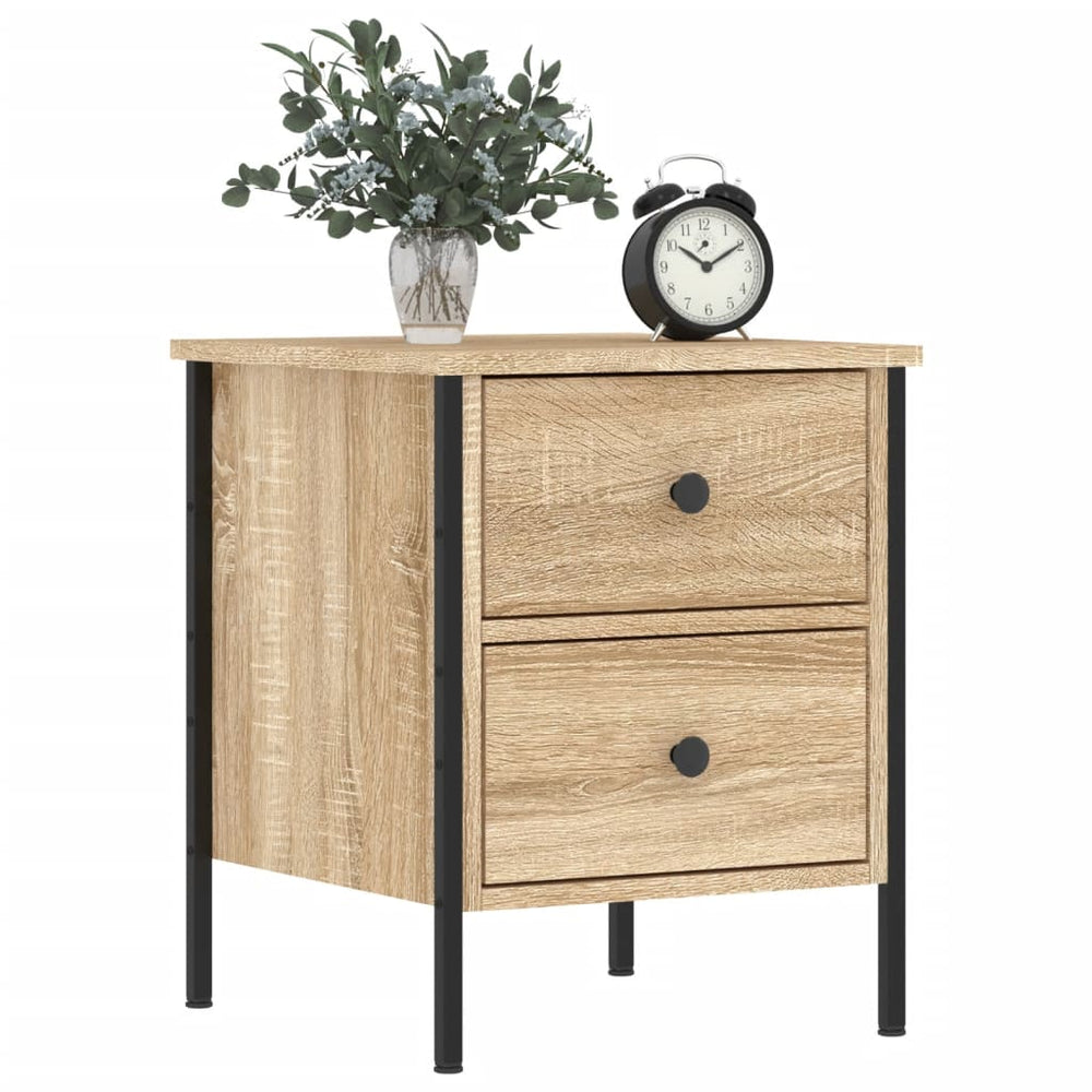 Nachtkastjes 2 st 40x42x50 cm bewerkt hout sonoma eikenkleurig MeubelReus