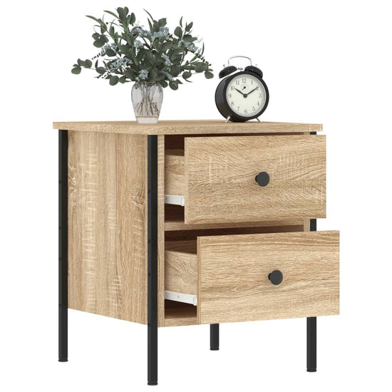 Nachtkastjes 2 st 40x42x50 cm bewerkt hout sonoma eikenkleurig MeubelReus