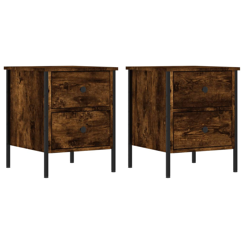 Nachtkastjes 2 st 40x42x50 cm bewerkt hout gerookt eikenkleurig MeubelReus