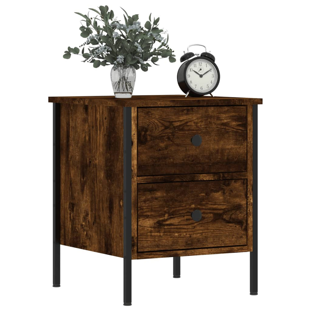 Nachtkastjes 2 st 40x42x50 cm bewerkt hout gerookt eikenkleurig MeubelReus