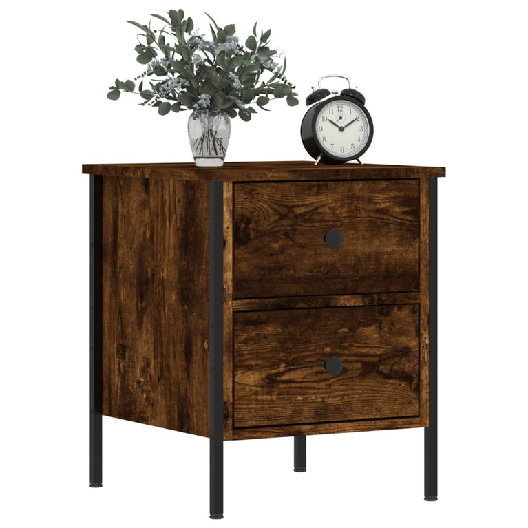 Nachtkastjes 2 st 40x42x50 cm bewerkt hout gerookt eikenkleurig MeubelReus