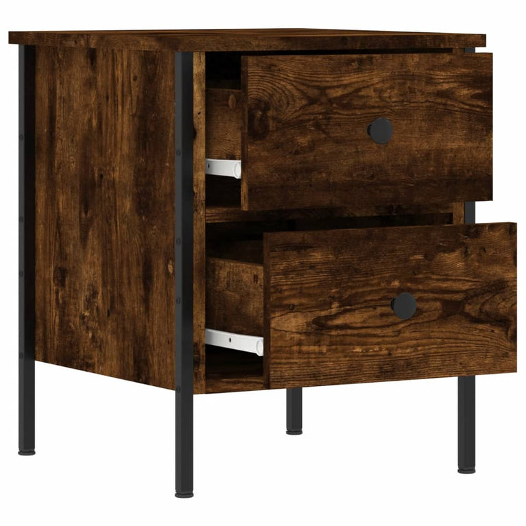 Nachtkastjes 2 st 40x42x50 cm bewerkt hout gerookt eikenkleurig MeubelReus