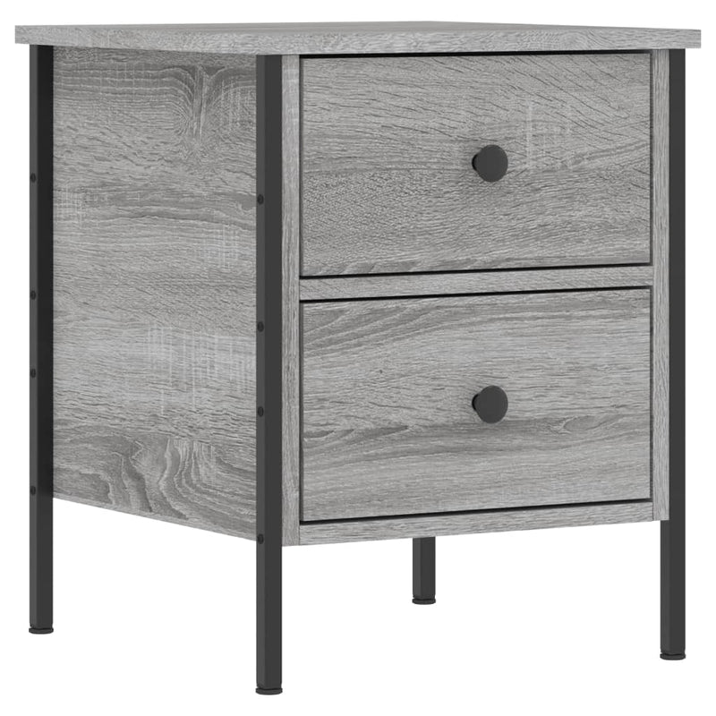 Nachtkastje 40x42x50 cm bewerkt hout grijs sonoma eikenkleurig MeubelReus