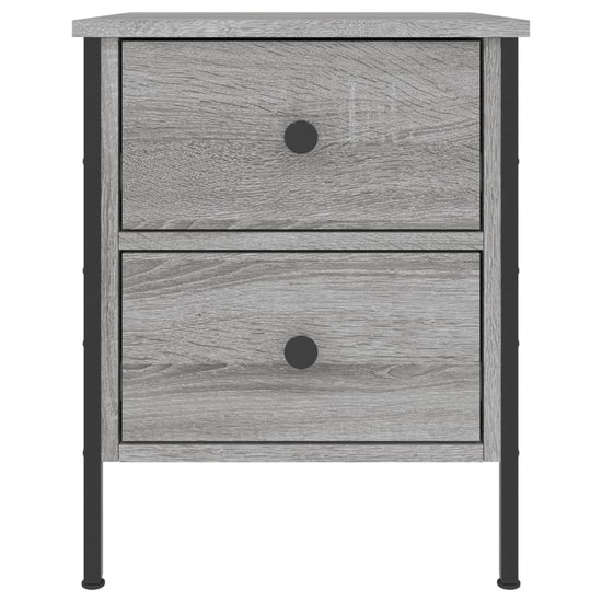 Nachtkastje 40x42x50 cm bewerkt hout grijs sonoma eikenkleurig MeubelReus