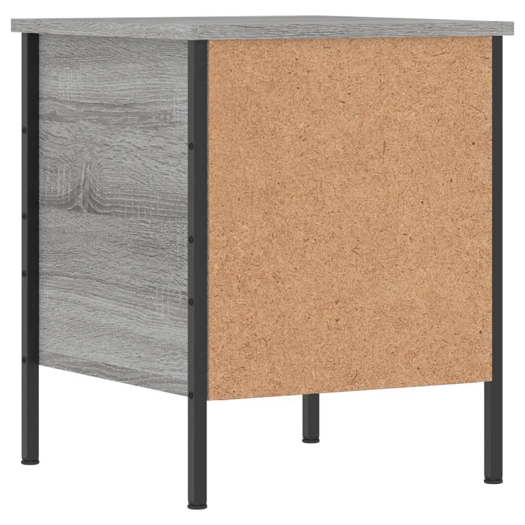 Nachtkastje 40x42x50 cm bewerkt hout grijs sonoma eikenkleurig MeubelReus