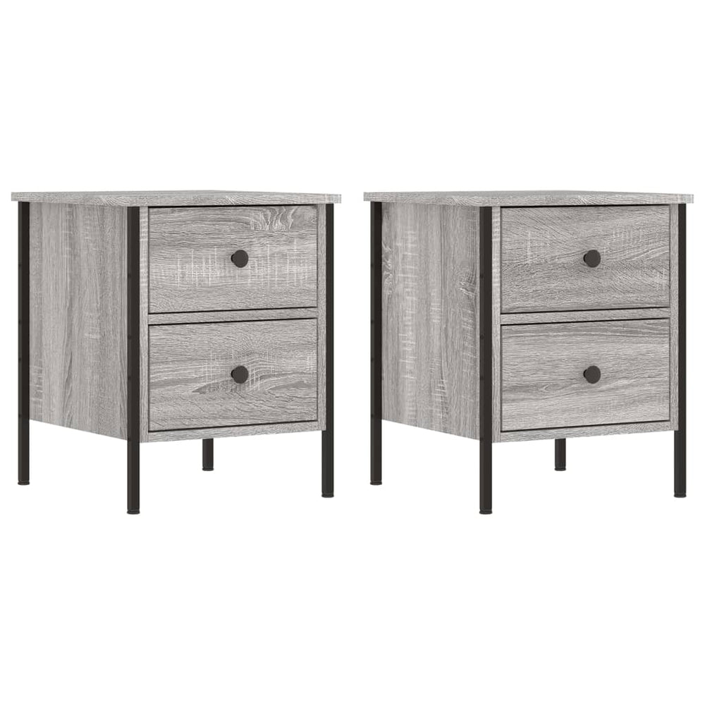 Nachtkastjes 2 st 40x42x50 cm bewerkt hout grijs sonoma eiken MeubelReus