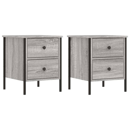 Nachtkastjes 2 st 40x42x50 cm bewerkt hout grijs sonoma eiken MeubelReus