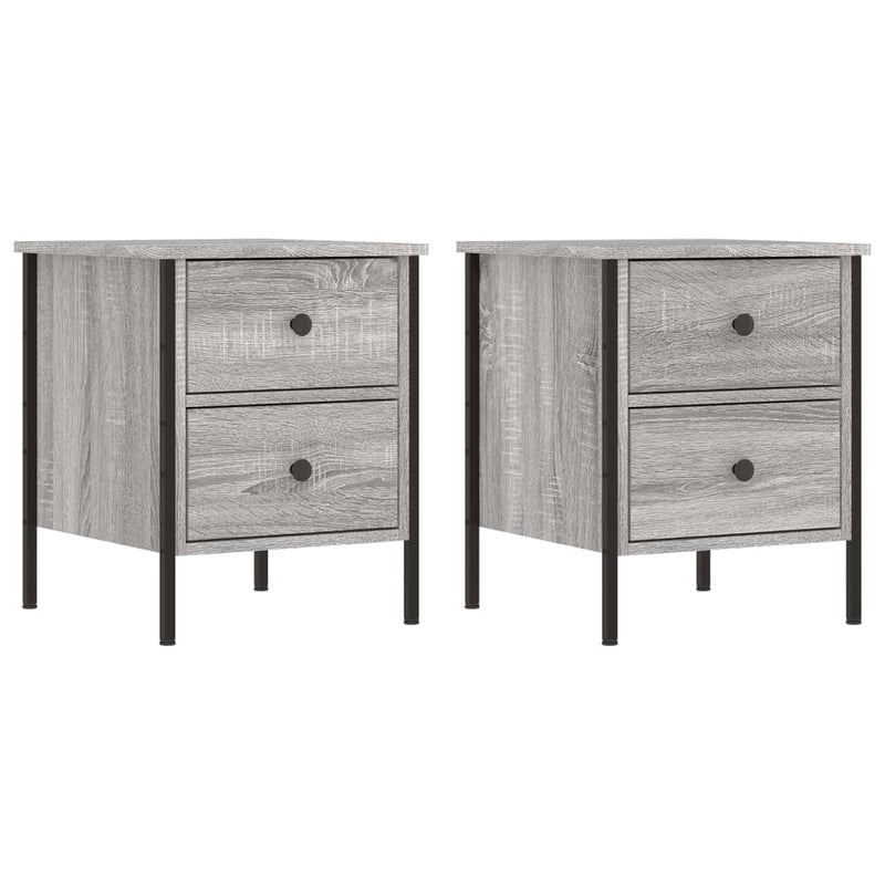 Nachtkastjes 2 st 40x42x50 cm bewerkt hout grijs sonoma eiken MeubelReus