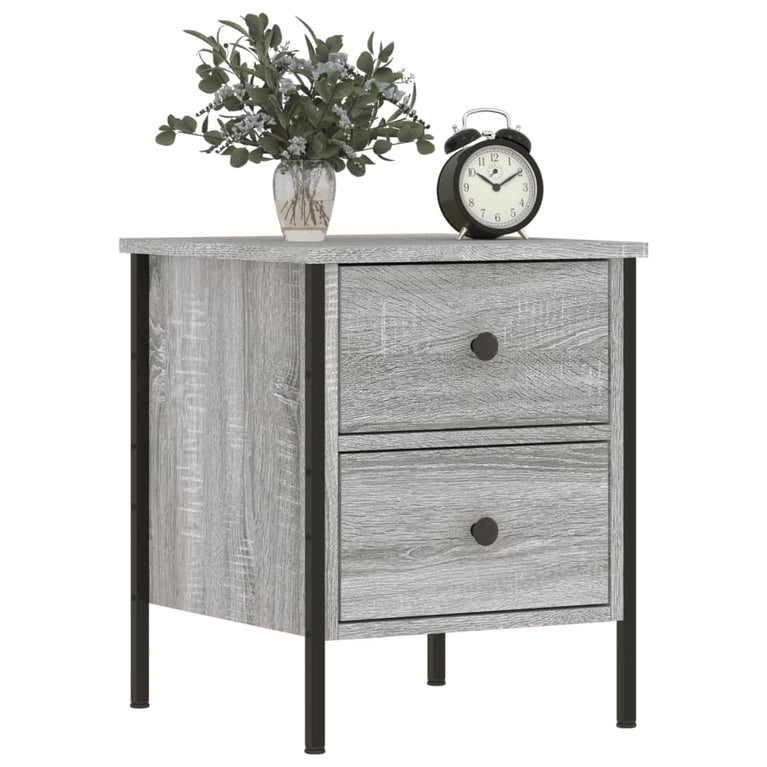 Nachtkastjes 2 st 40x42x50 cm bewerkt hout grijs sonoma eiken MeubelReus