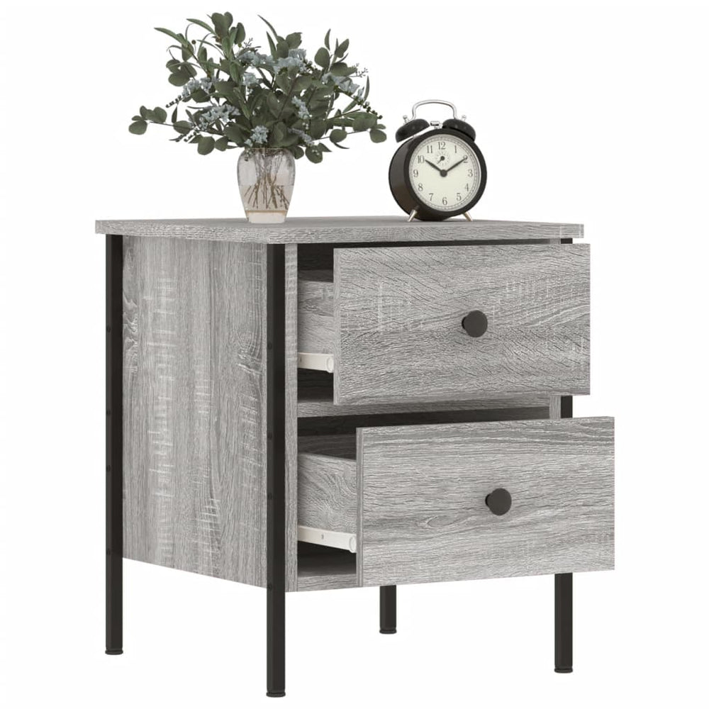 Nachtkastjes 2 st 40x42x50 cm bewerkt hout grijs sonoma eiken MeubelReus