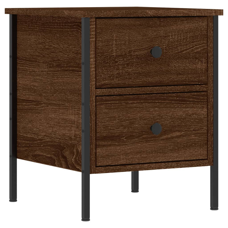 Nachtkastje 40x42x50 cm bewerkt hout bruin eikenkleur MeubelReus