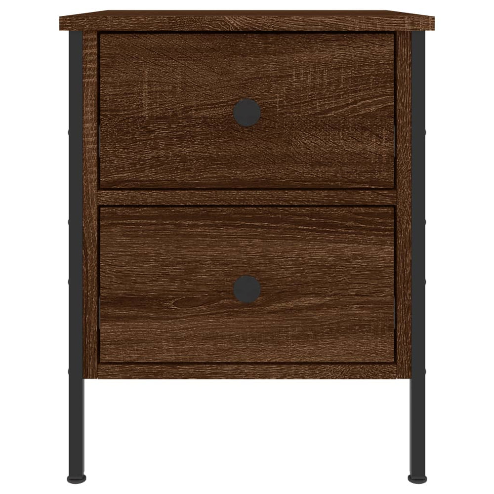 Nachtkastje 40x42x50 cm bewerkt hout bruin eikenkleur MeubelReus
