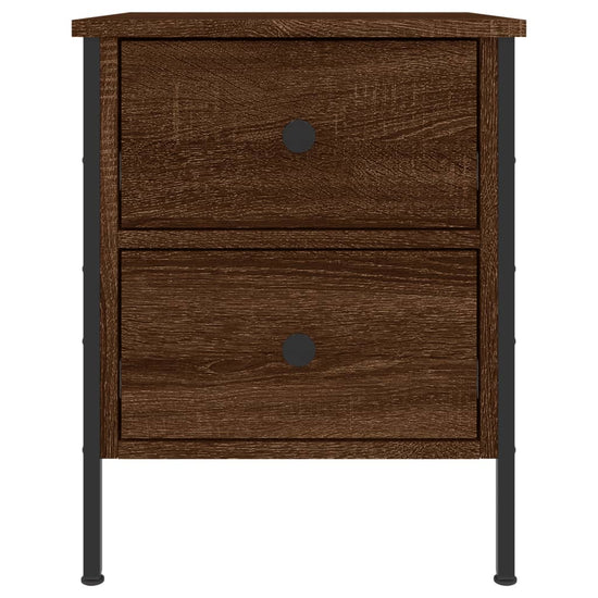 Nachtkastje 40x42x50 cm bewerkt hout bruin eikenkleur MeubelReus