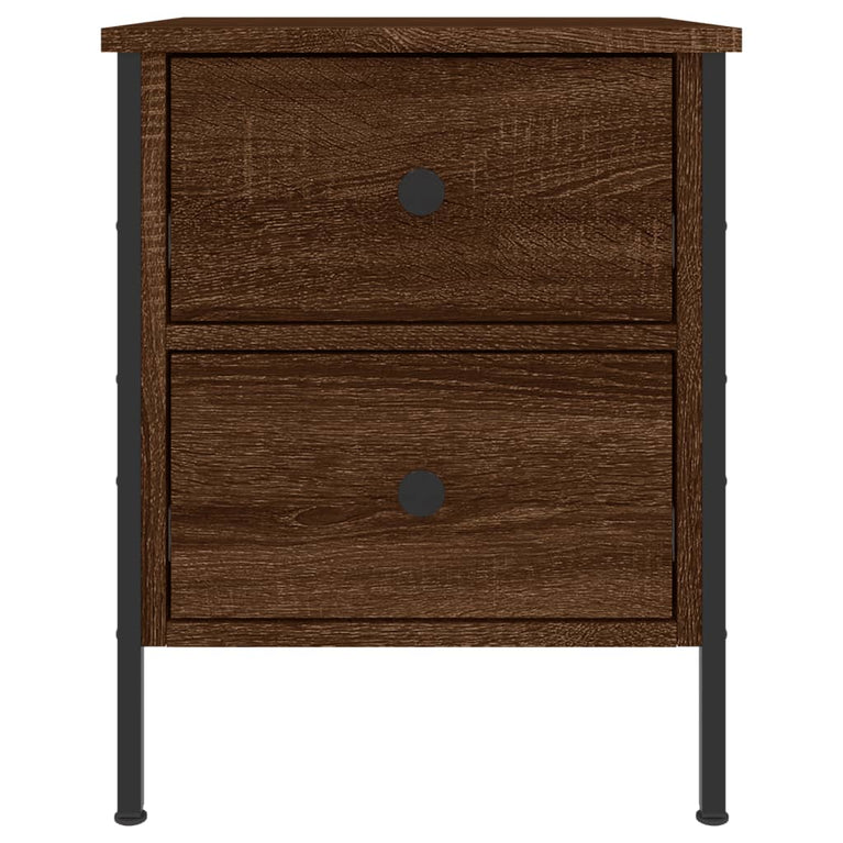 Nachtkastje 40x42x50 cm bewerkt hout bruin eikenkleur MeubelReus