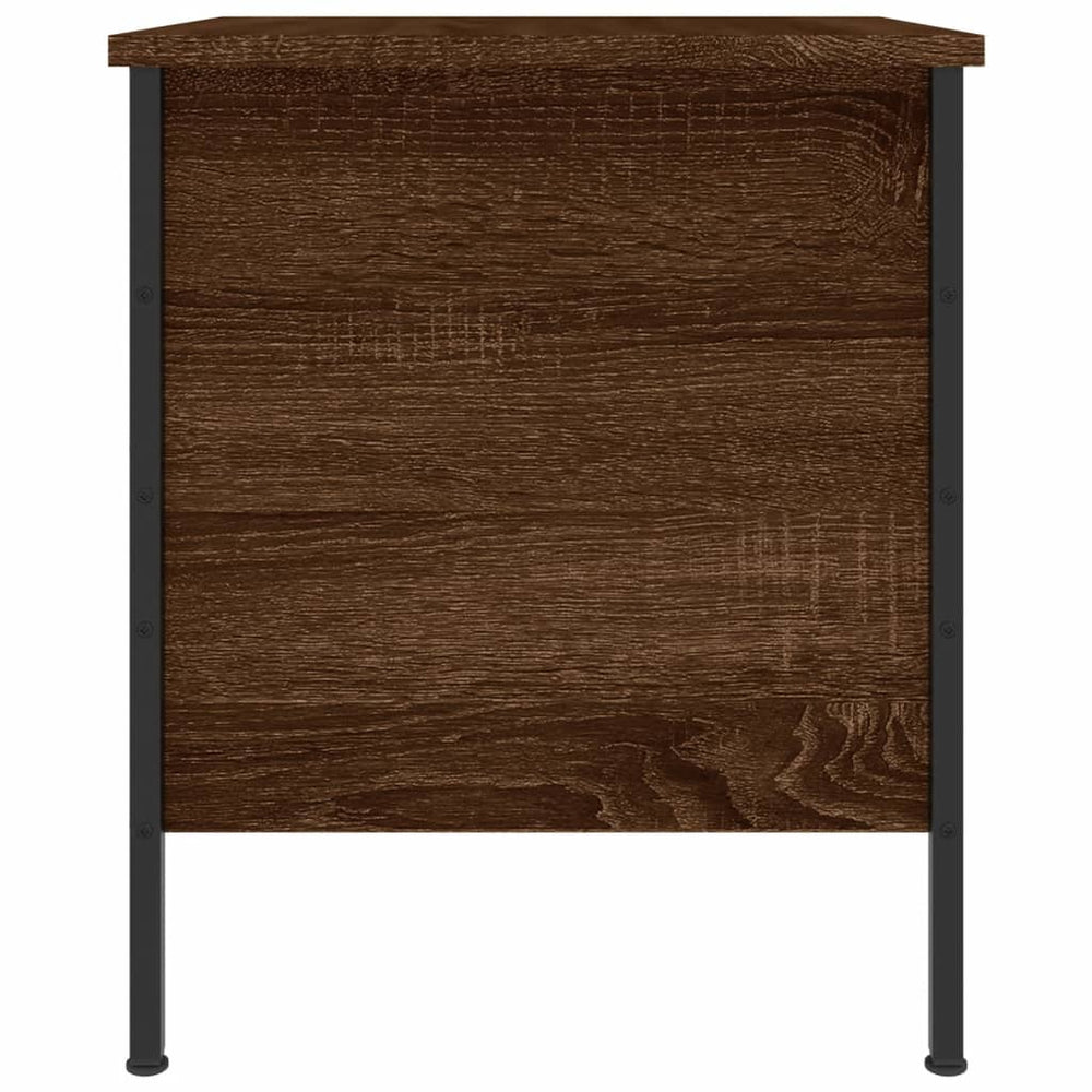 Nachtkastje 40x42x50 cm bewerkt hout bruin eikenkleur MeubelReus