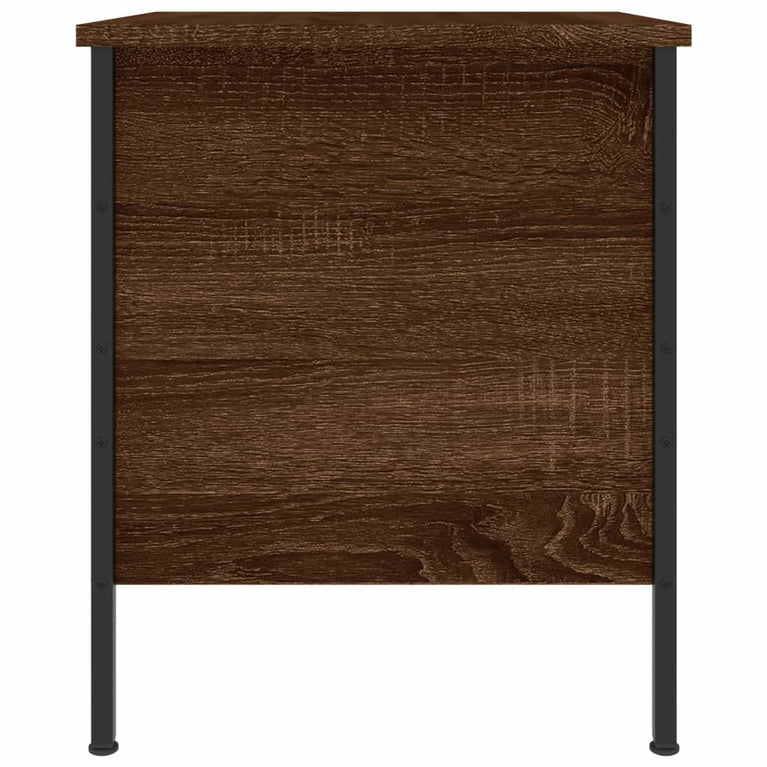 Nachtkastje 40x42x50 cm bewerkt hout bruin eikenkleur MeubelReus