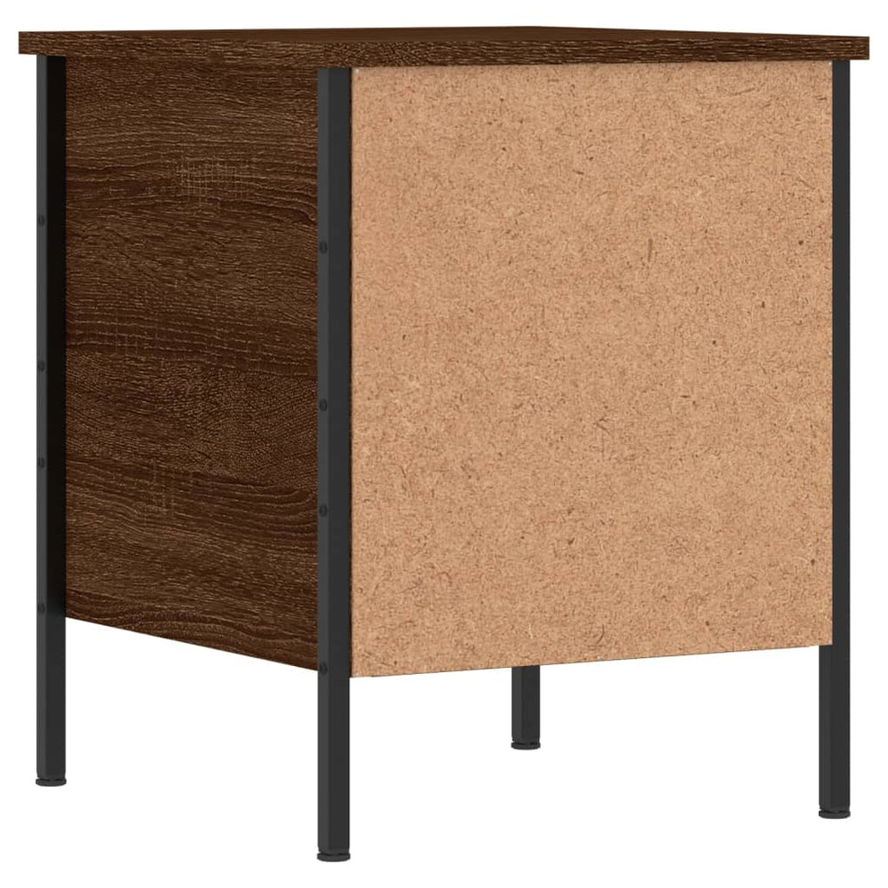 Nachtkastje 40x42x50 cm bewerkt hout bruin eikenkleur MeubelReus
