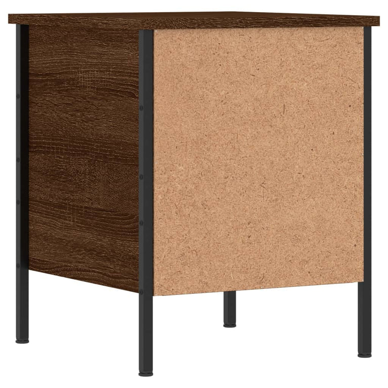 Nachtkastje 40x42x50 cm bewerkt hout bruin eikenkleur MeubelReus