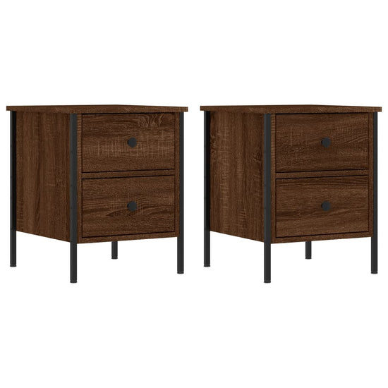 Nachtkastjes 2 st 40x42x50 cm bewerkt hout bruin eikenkleur MeubelReus