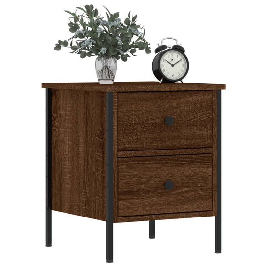 Nachtkastjes 2 st 40x42x50 cm bewerkt hout bruin eikenkleur MeubelReus
